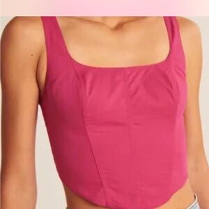 Corset Style Pink Crop Top